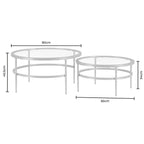 Dusklia - Glass Round Nesting Coffee Tables - Gold