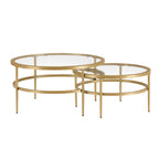 Dusklia - Glass Round Nesting Coffee Tables - Gold