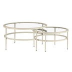 Dusklia - Glass Round Nesting Coffee Tables - Stone