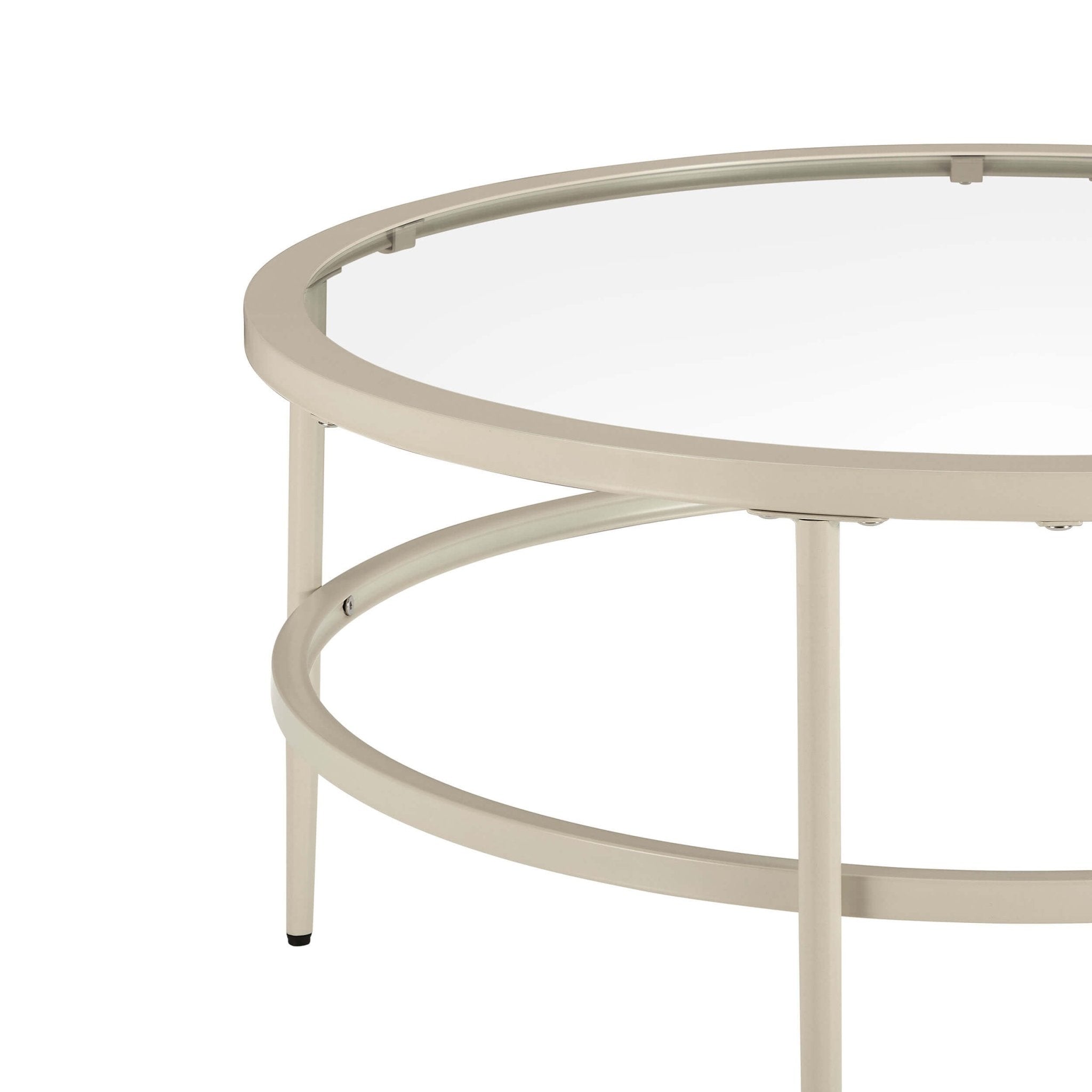 Dusklia - Glass Round Nesting Coffee Tables - Stone