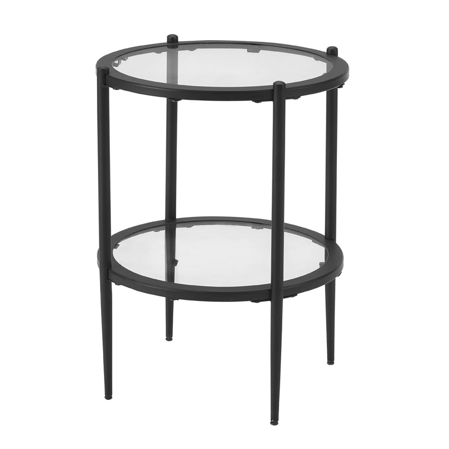 Dusklia - Glass Round Side Table - Black