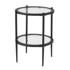 Dusklia - Glass Round Side Table - Black