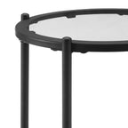 Dusklia - Glass Round Side Table - Black