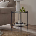 Dusklia - Glass Round Side Table - Black