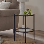 Dusklia - Glass Round Side Table - Black