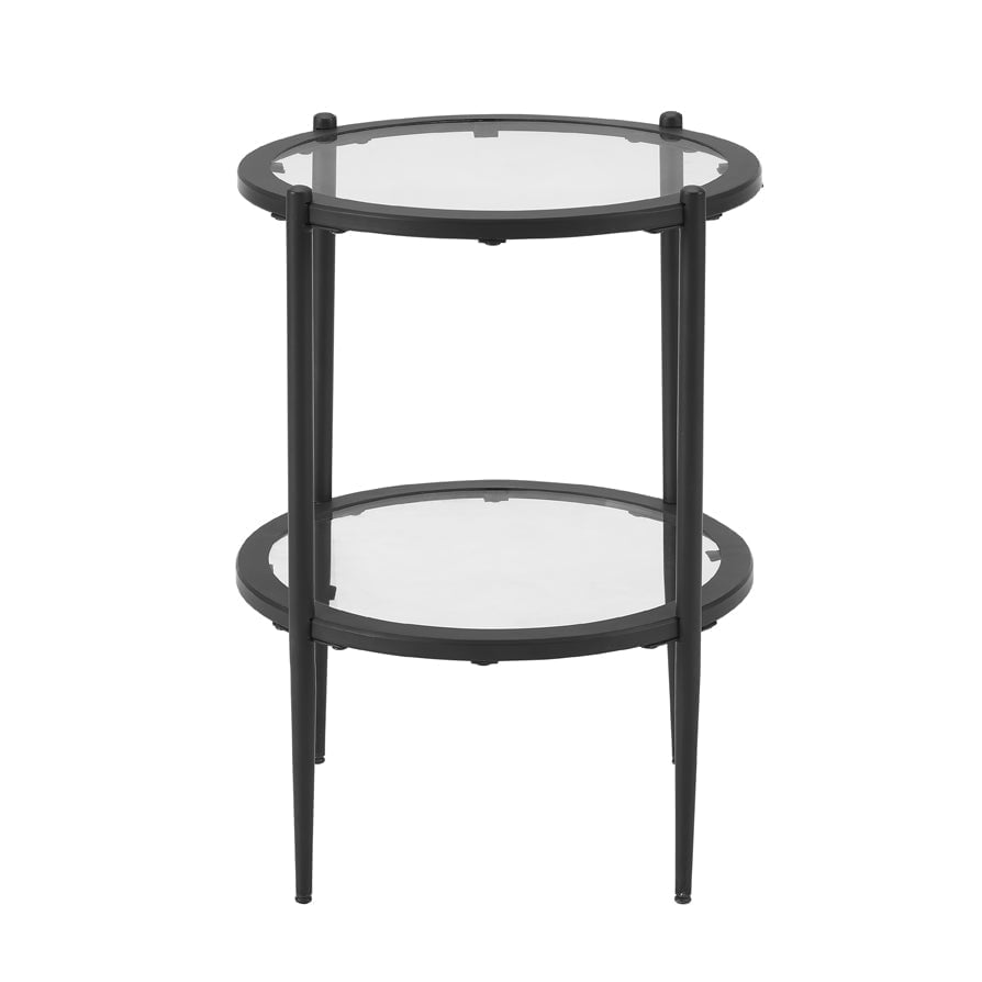 Dusklia - Glass Round Side Table - Black