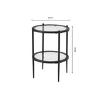 Dusklia - Glass Round Side Table - Black