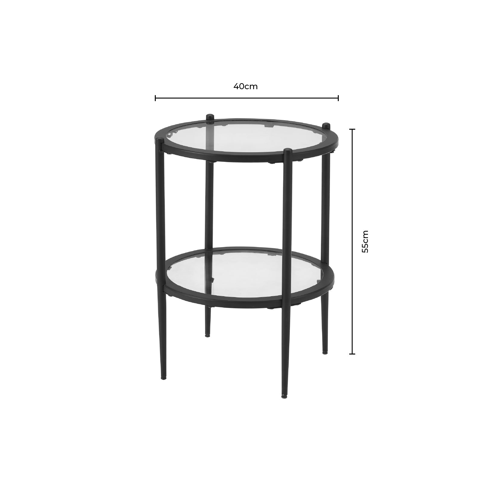 Dusklia - Glass Round Side Table - Black