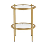 Dusklia - Glass Round Side Table - Gold