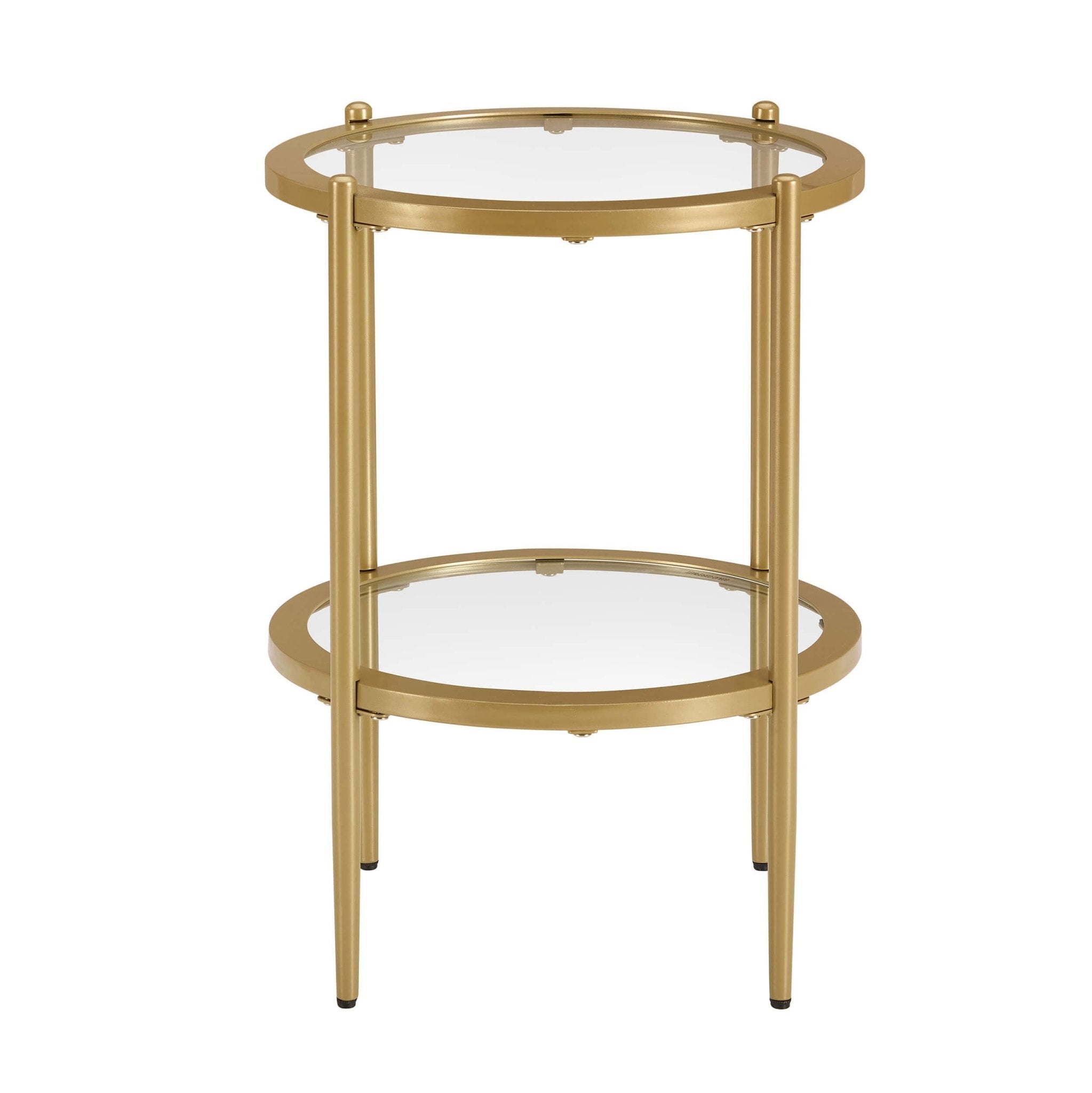 Dusklia - Glass Round Side Table - Gold