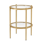 Dusklia - Glass Round Side Table - Gold
