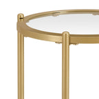 Dusklia - Glass Round Side Table - Gold