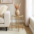 Dusklia - Glass Round Side Table - Gold
