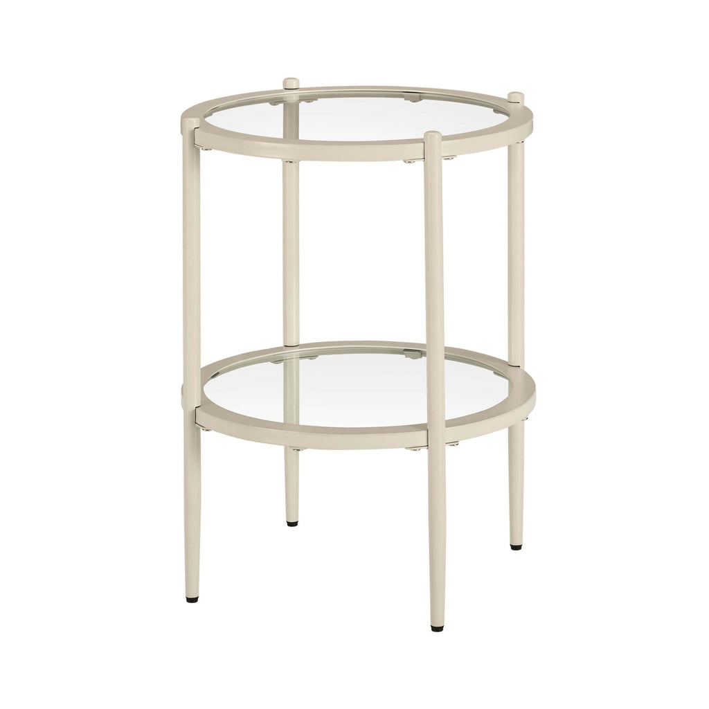 Dusklia - Glass Round Side Table - Stone