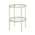 Dusklia - Glass Round Side Table - Stone