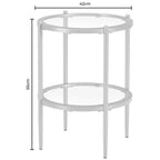 Dusklia - Glass Round Side Table - Stone