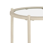 Dusklia - Glass Round Side Table - Stone