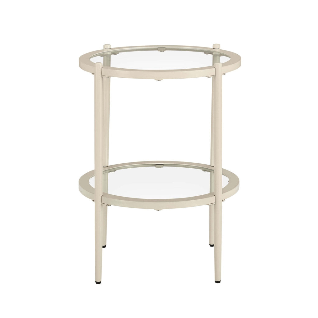 Dusklia - Glass Round Side Table - Stone