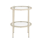 Dusklia - Glass Round Side Table - Stone