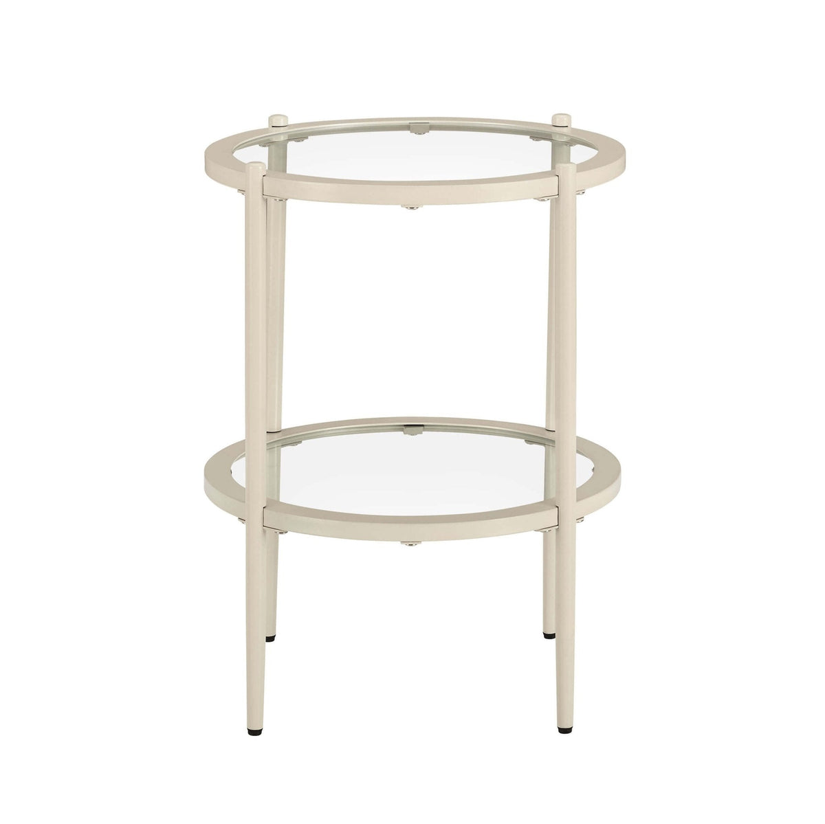 Dusklia - Glass Round Side Table - Stone
