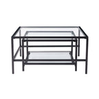 Dusklia - Glass Square Nesting Coffee Tables - Black