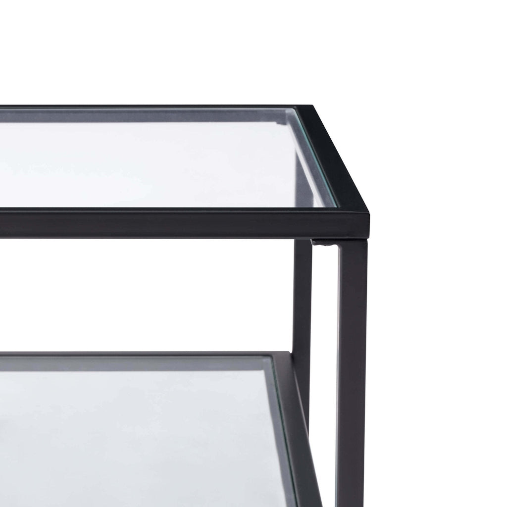 Dusklia - Glass Square Nesting Coffee Tables - Black