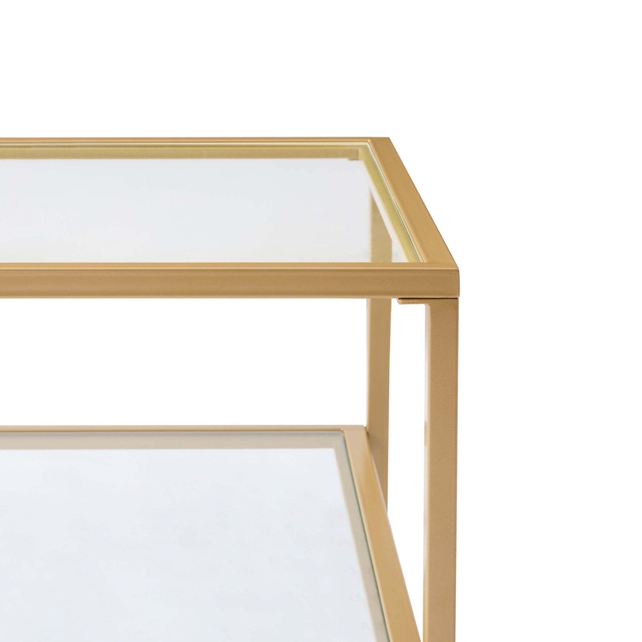 Dusklia - Glass Square Nesting Coffee Tables - Gold