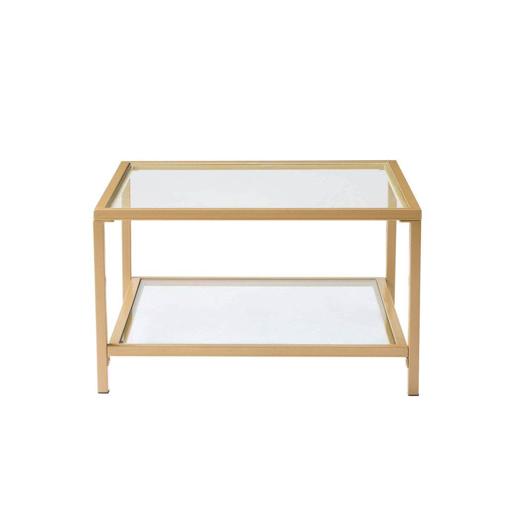 Dusklia - Glass Square Nesting Coffee Tables - Gold