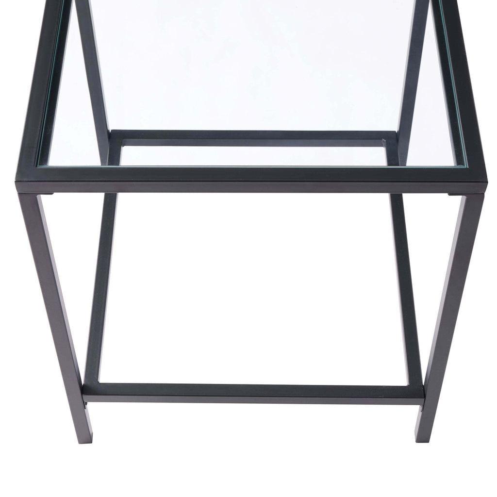 Dusklia - Glass Square Side Table - Black