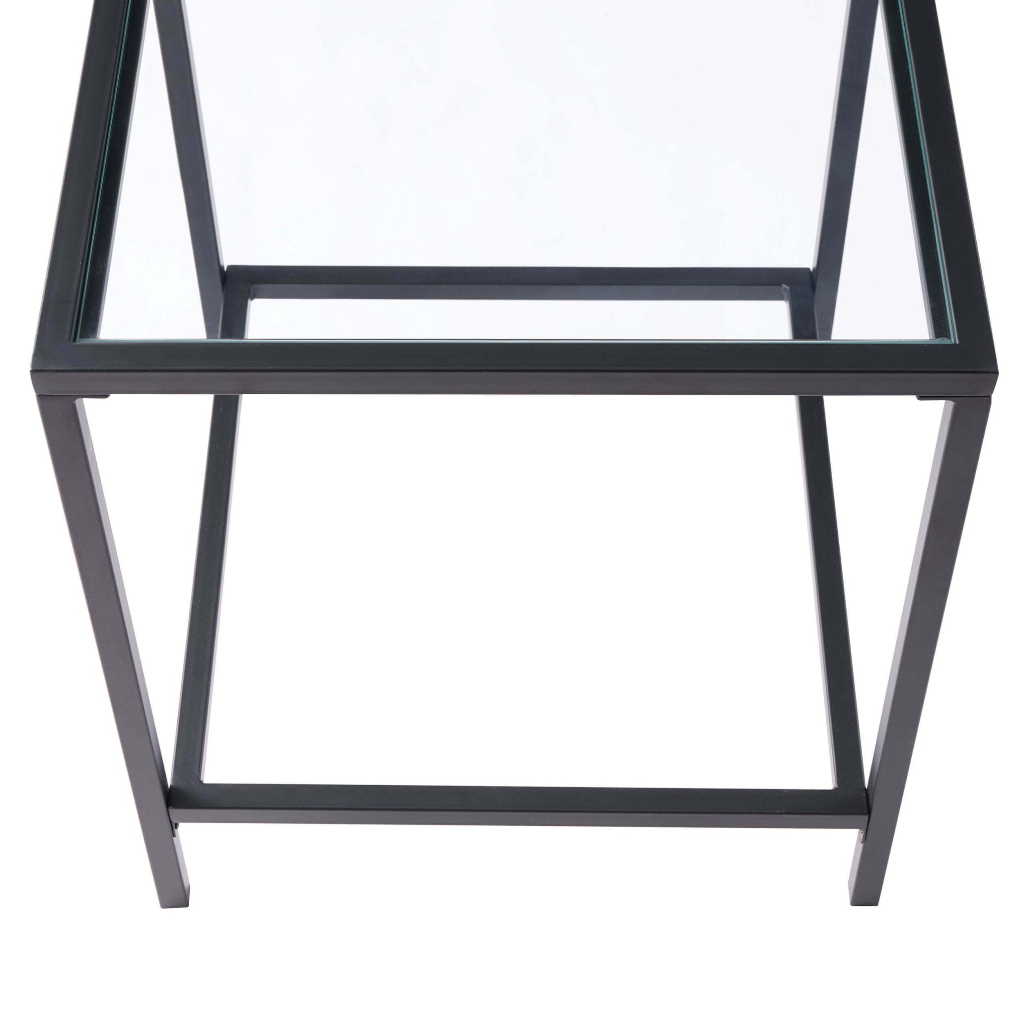Dusklia - Glass Square Side Table - Black