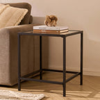 Dusklia - Glass Square Side Table - Black