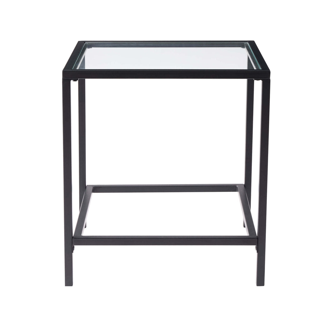 Dusklia - Glass Square Side Table - Black