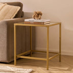 Dusklia - Glass Square Side Table - Gold
