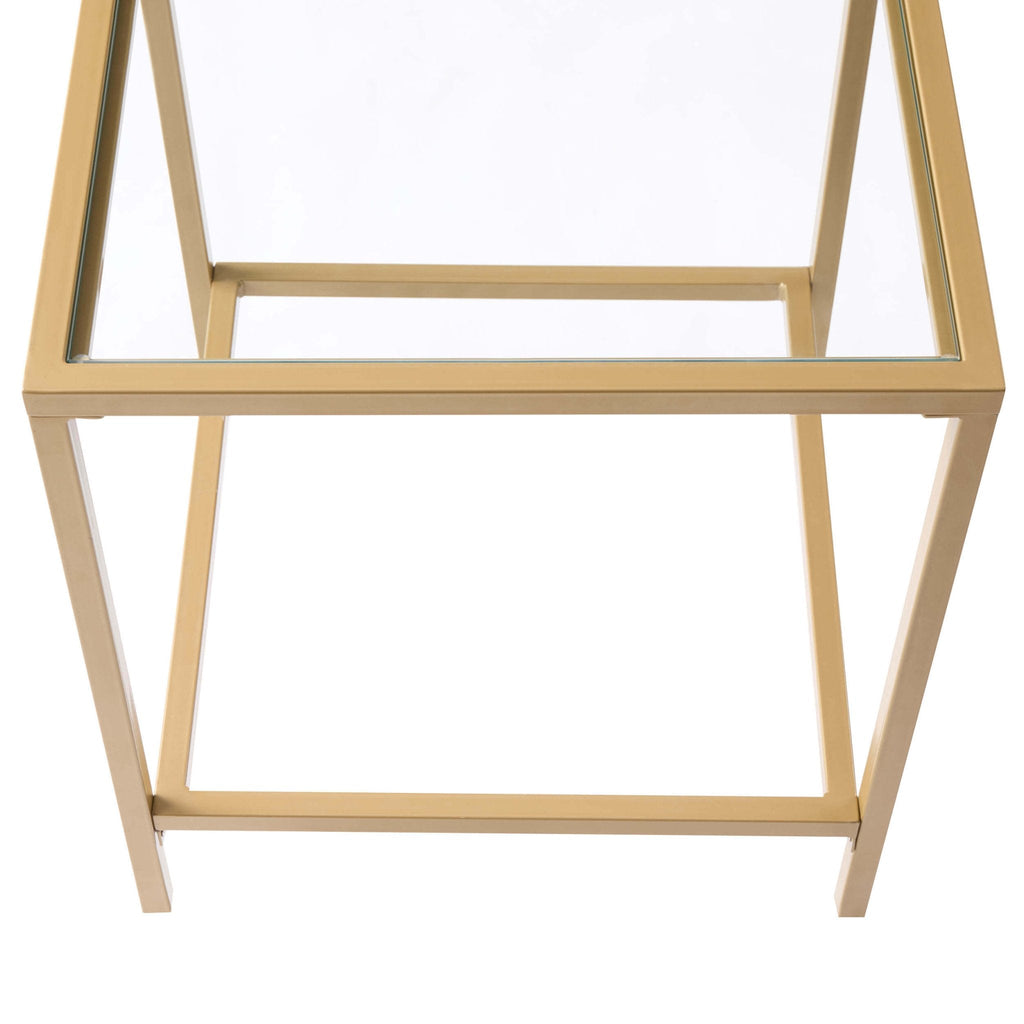 Dusklia - Glass Square Side Table - Gold