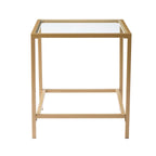 Dusklia - Glass Square Side Table - Gold