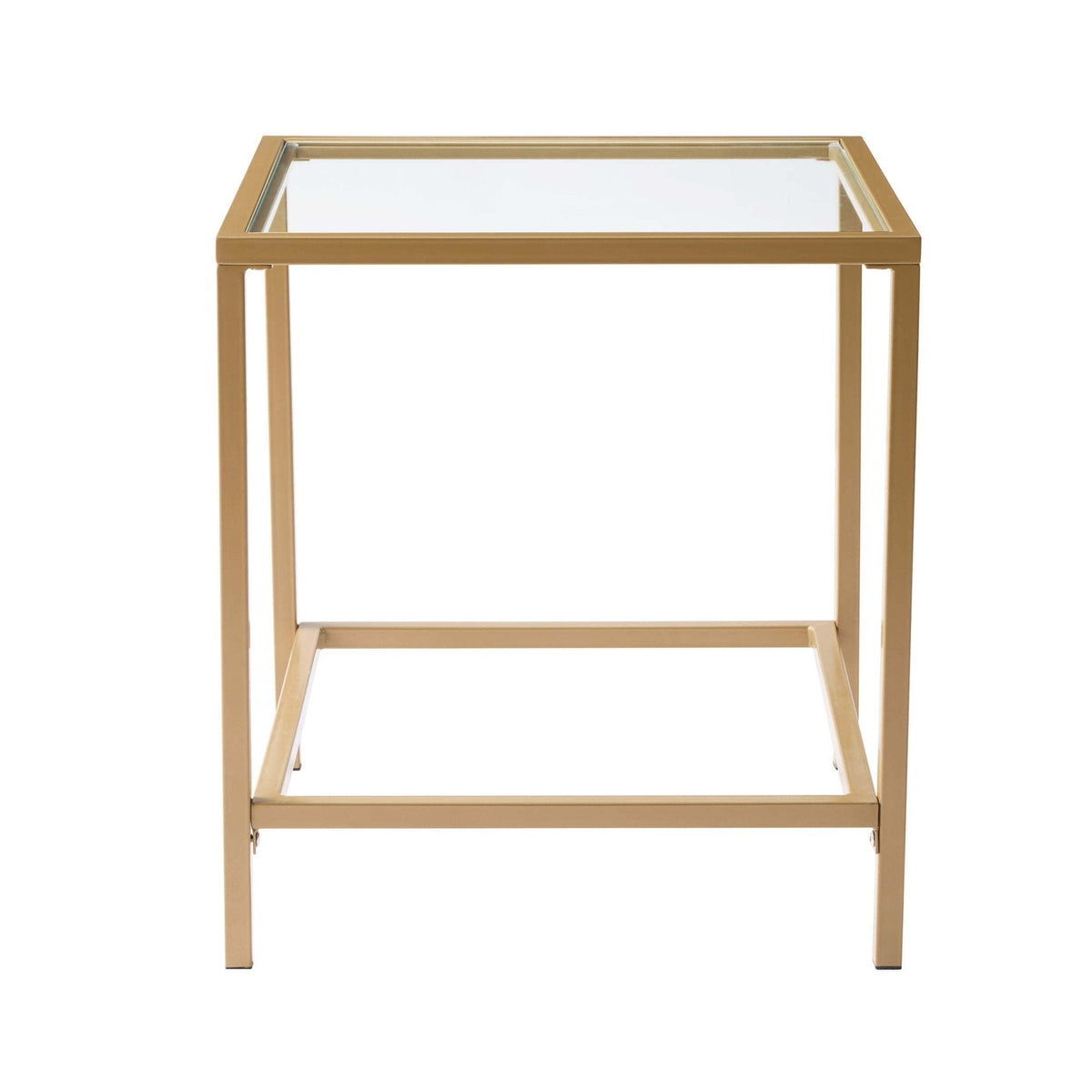 Dusklia - Glass Square Side Table - Gold