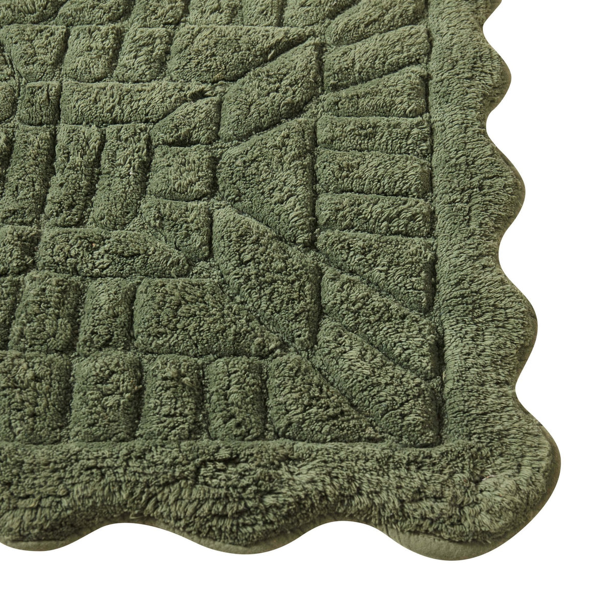 Dusklia - Goa Scalloped Bath Mat - Fern