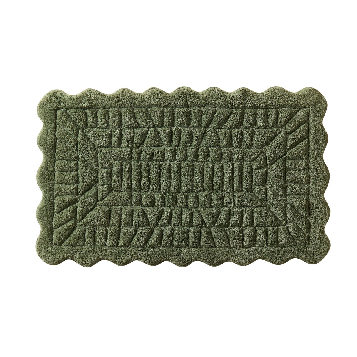 Dusklia - Goa Scalloped Bath Mat - Fern