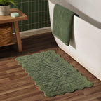 Dusklia - Goa Scalloped Bath Mat - Fern