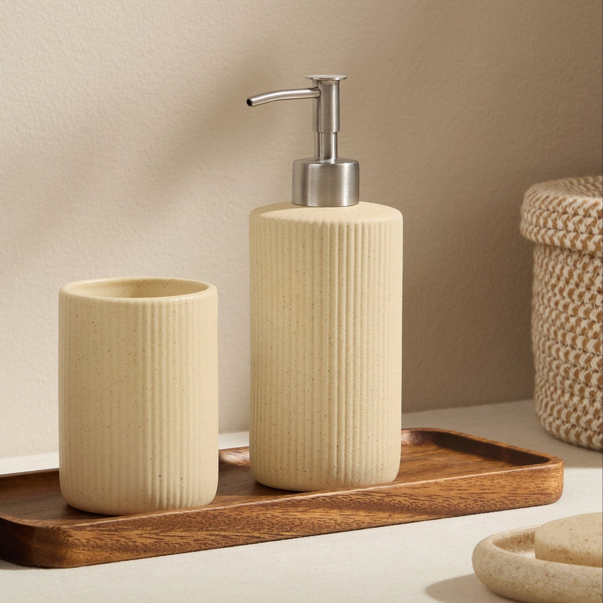 Dusklia - Hadley Sand Effect Soap Dispenser - Natural