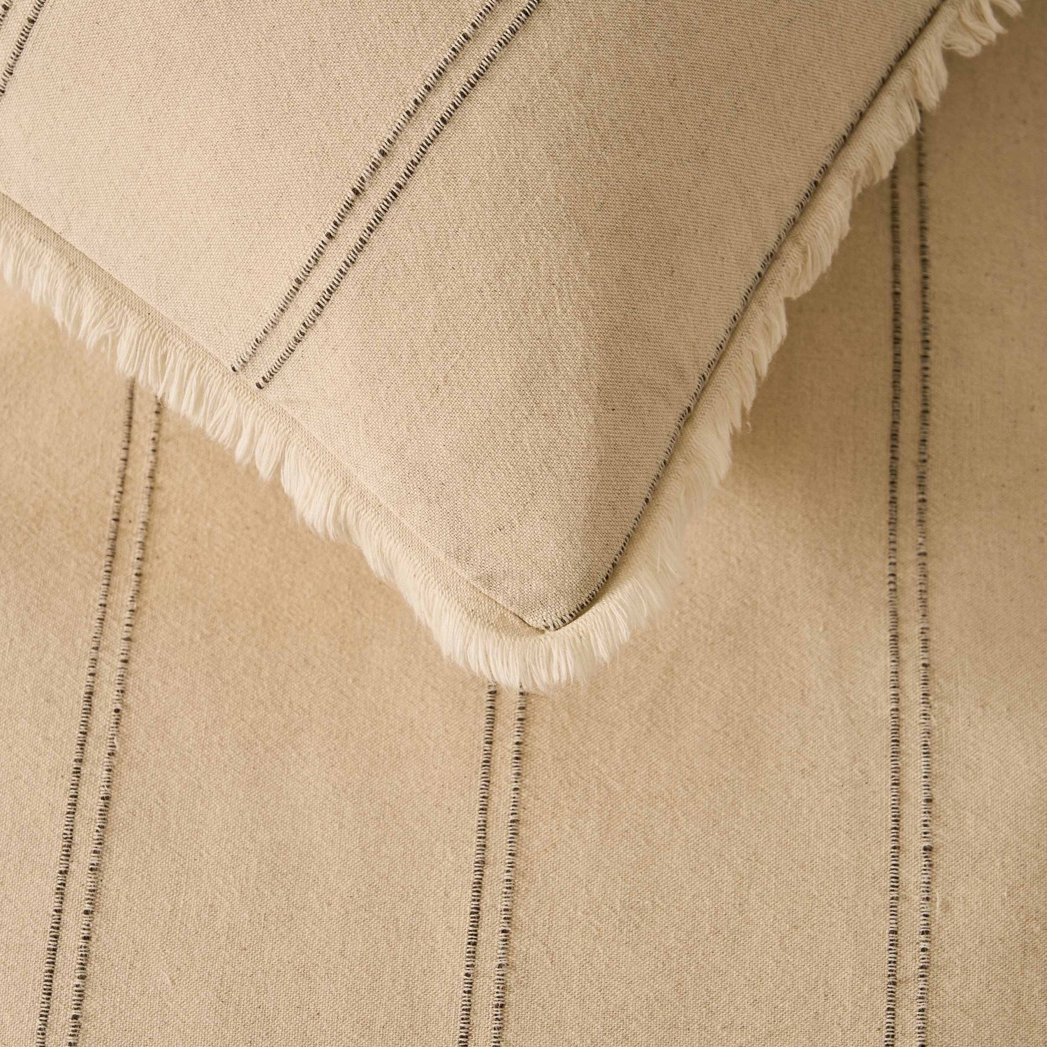 Dusklia - Hallie Linen Blend Yarn Dye Stripe Duvet Cover & Pillowcase Set - Natural
