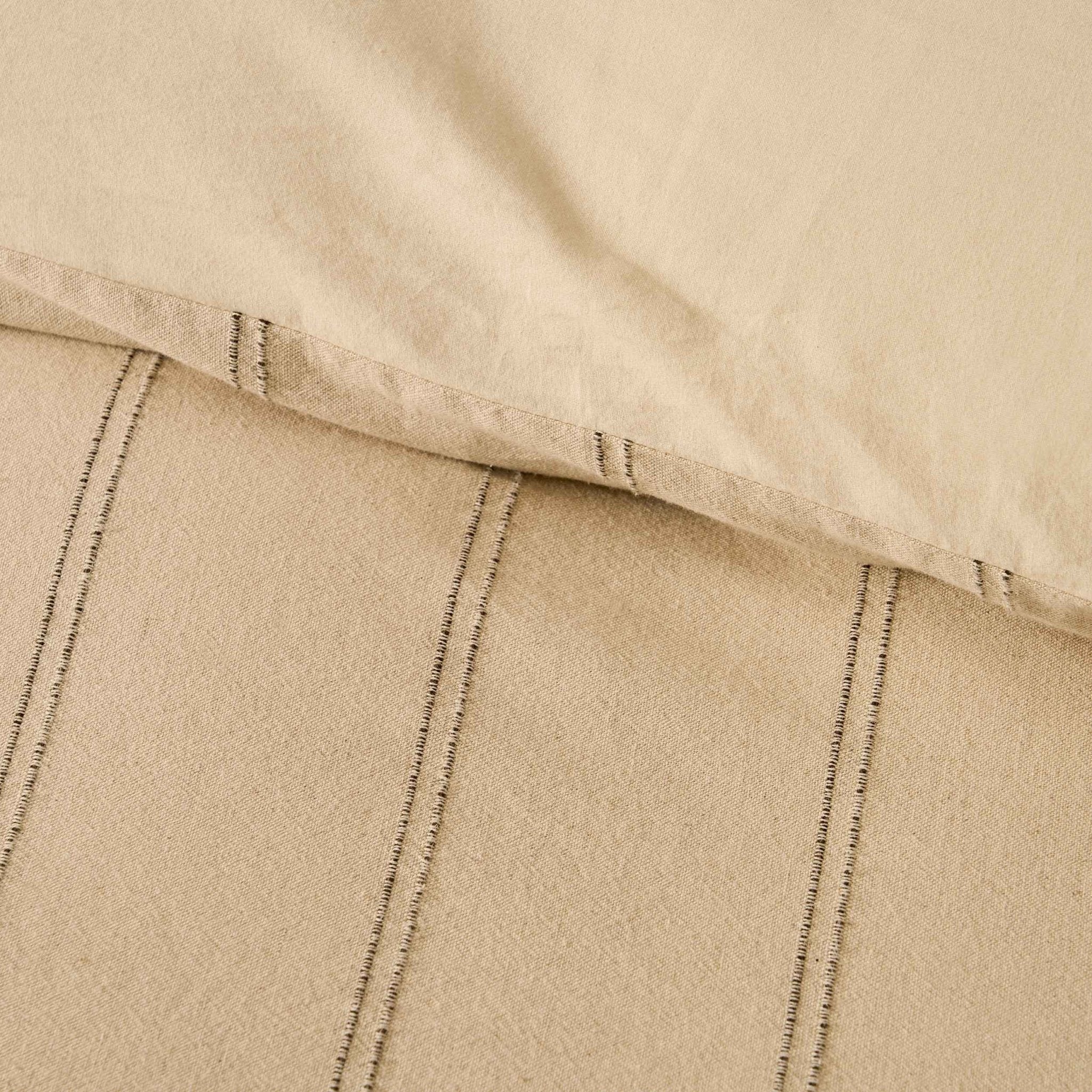Dusklia - Hallie Linen Blend Yarn Dye Stripe Duvet Cover & Pillowcase Set - Natural