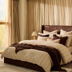 Dusklia - Hallie Linen Blend Yarn Dye Stripe Duvet Cover & Pillowcase Set - Natural