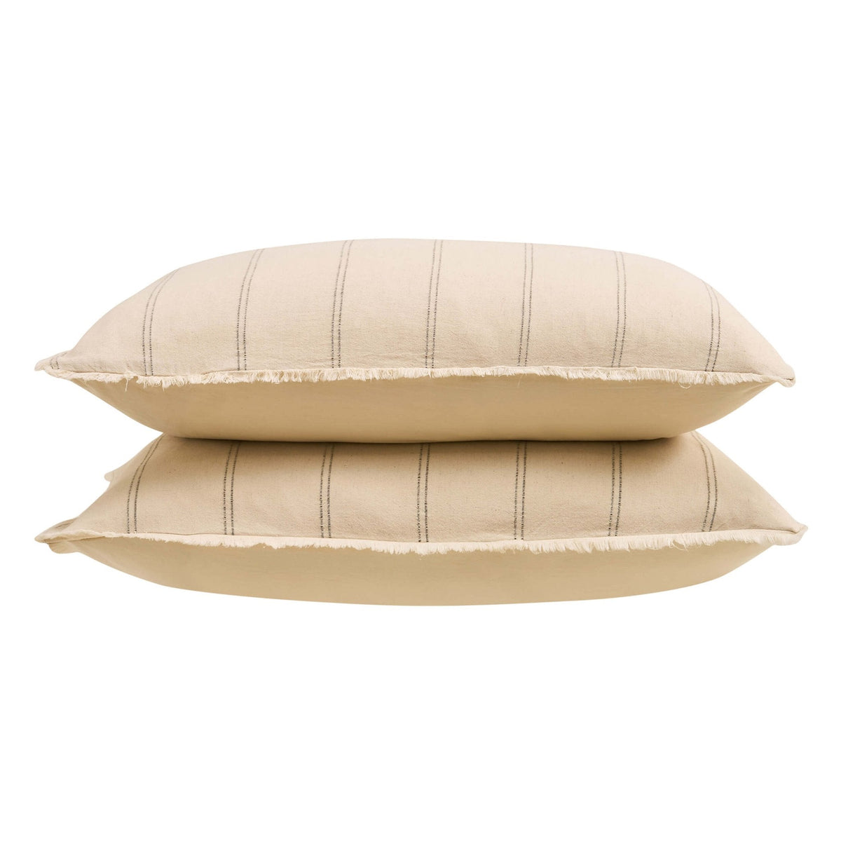 Dusklia - Hallie Linen Blend Yarn Dye Stripe Duvet Cover & Pillowcase Set - Natural