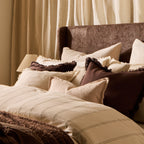 Dusklia - Hallie Linen Blend Yarn Dye Stripe Duvet Cover & Pillowcase Set - Natural