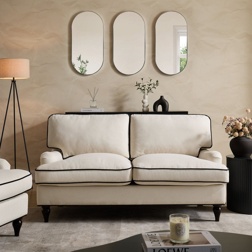 Dusklia - Hampshire 2 Seater Sofa - Cream/Black