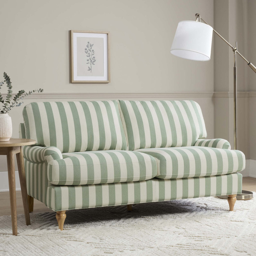 Dusklia - Hampshire 2 Seater Sofa - Green Stripe