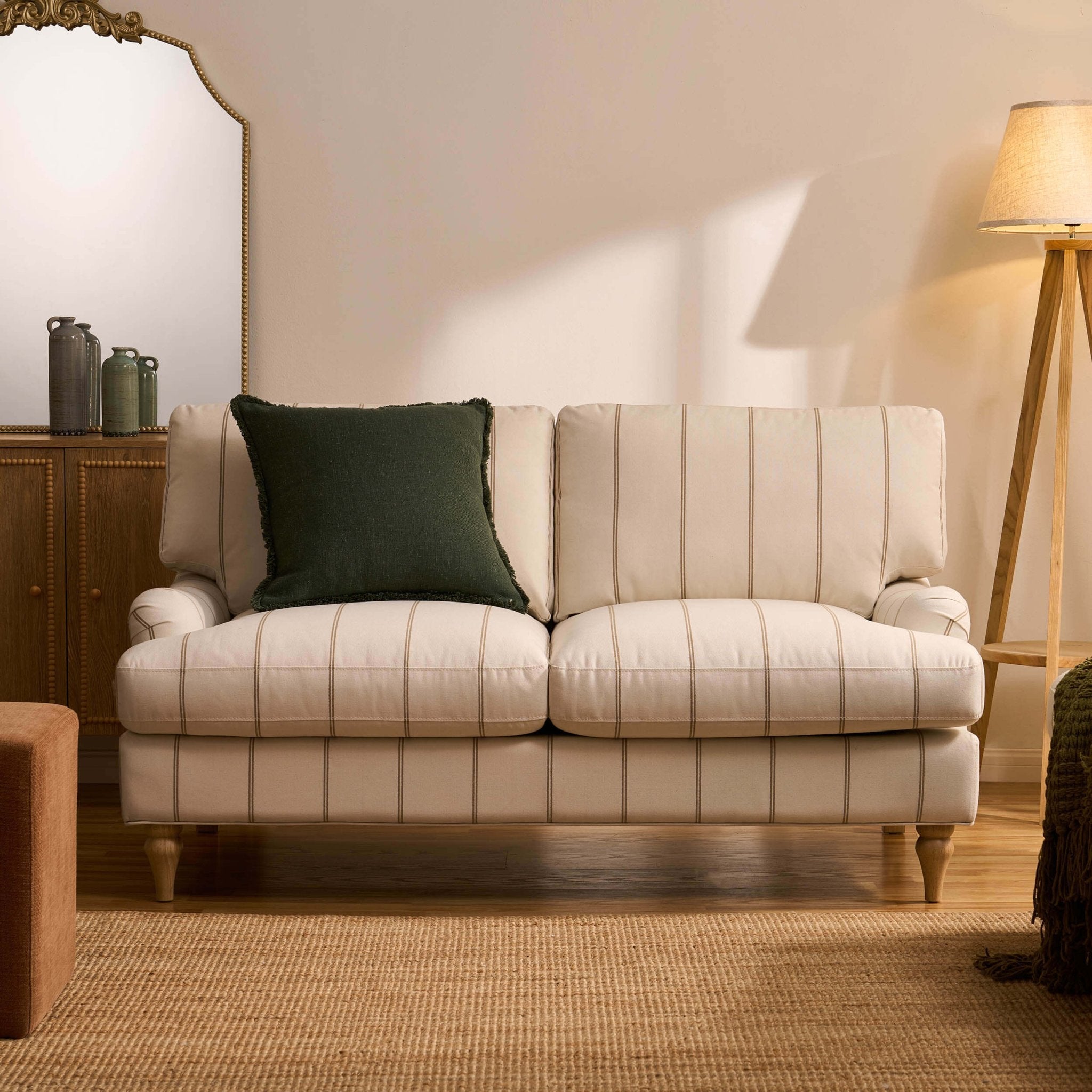 Dusklia - Hampshire 2 Seater Sofa - Thin Natural Stripe