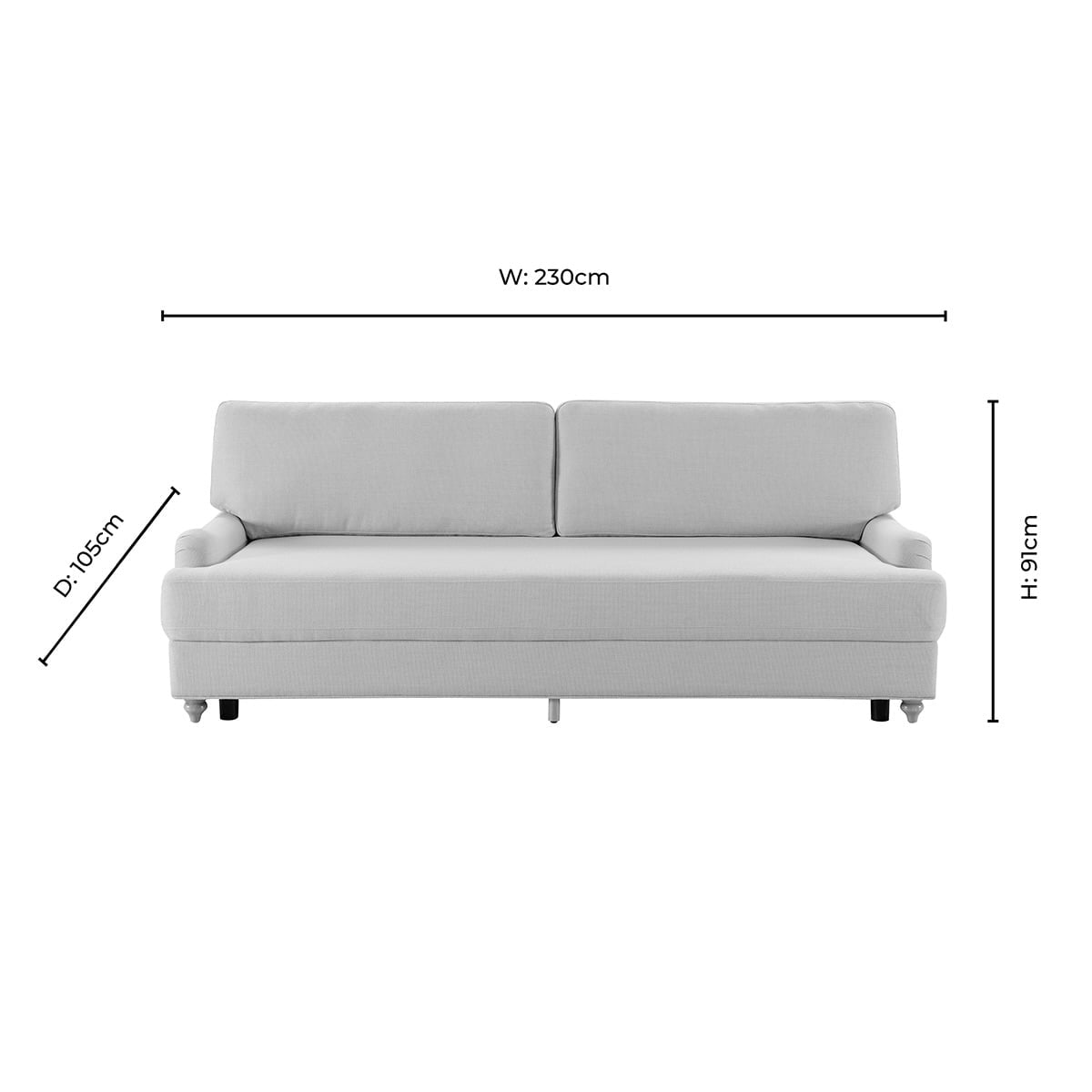 Dusklia - Hampshire 3 Seater Sofa Bed - Beige
