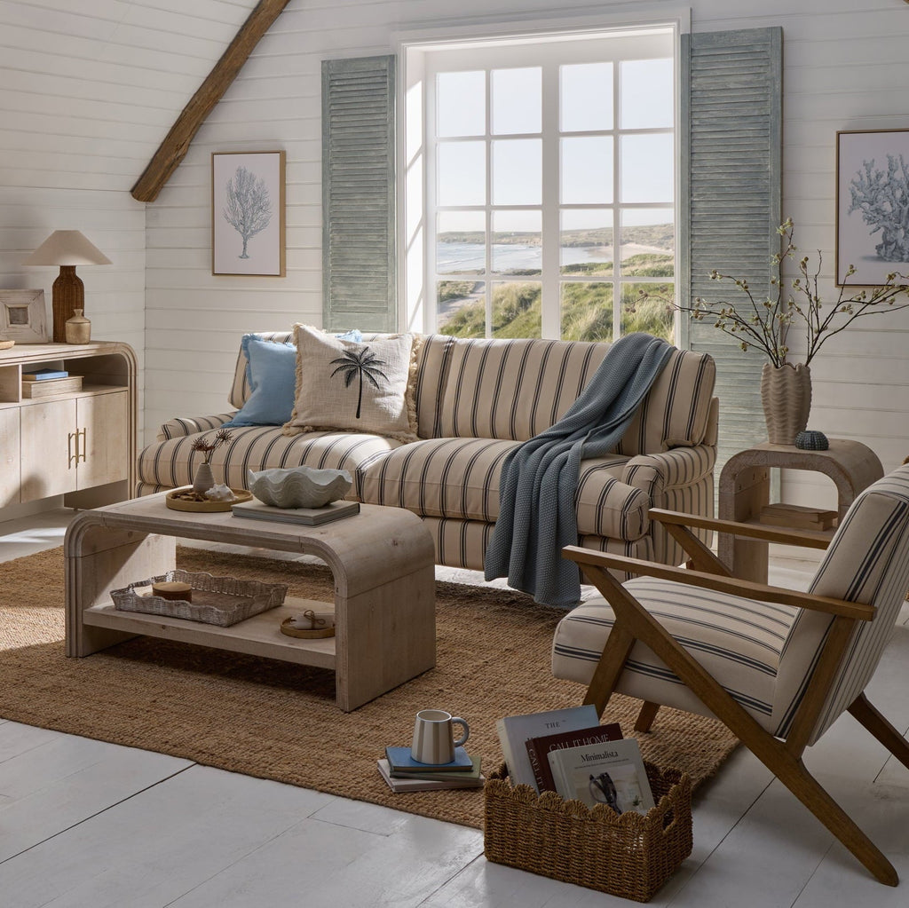 Dusklia - Hampshire 3 Seater Sofa - Blue Stripe